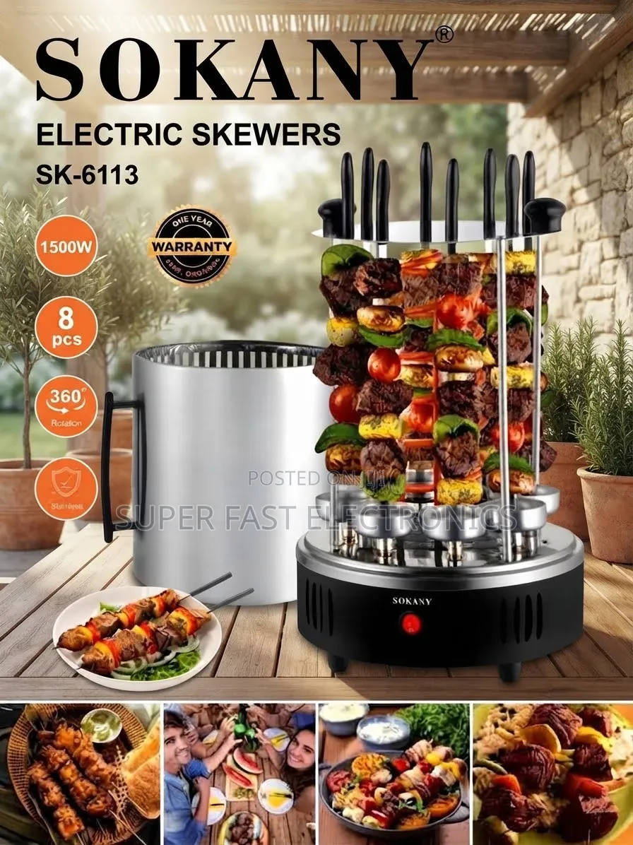 SOKANY Electric Skewers Vertical BBQ Grill 1500W – SK-6113