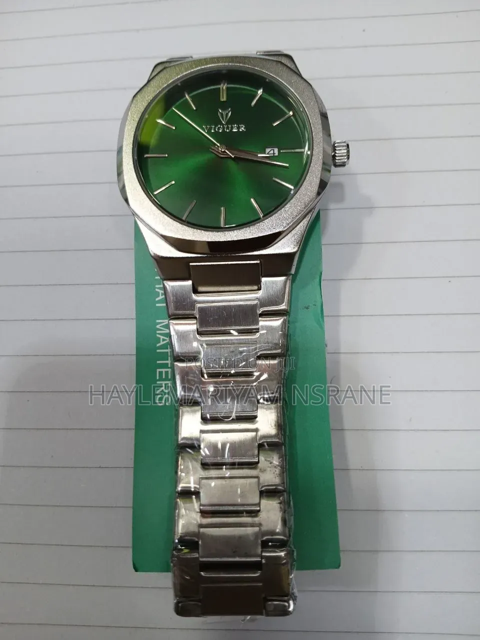 VIGUER Luxury Stainless Steel Quartz Men's Watch With Date Calendar