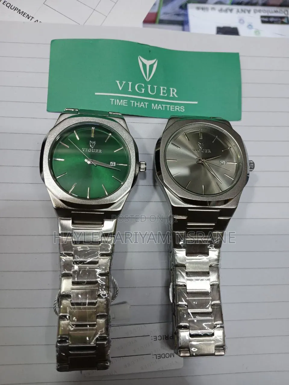 VIGUER Luxury Stainless Steel Quartz Men's Watch With Date Calendar