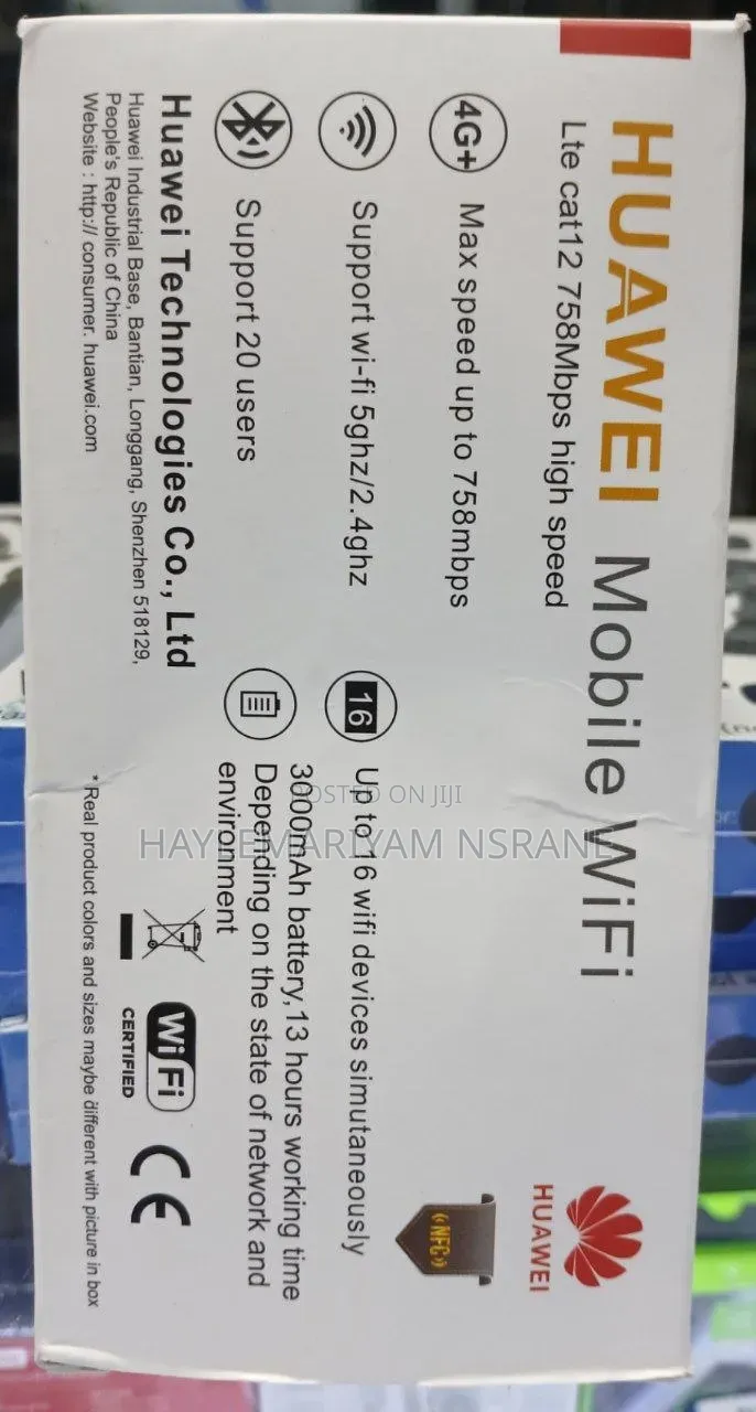 HUAWEI Mobile WiFi Elite 5 4G+ LTE Cat12 758Mbps Pocket Router