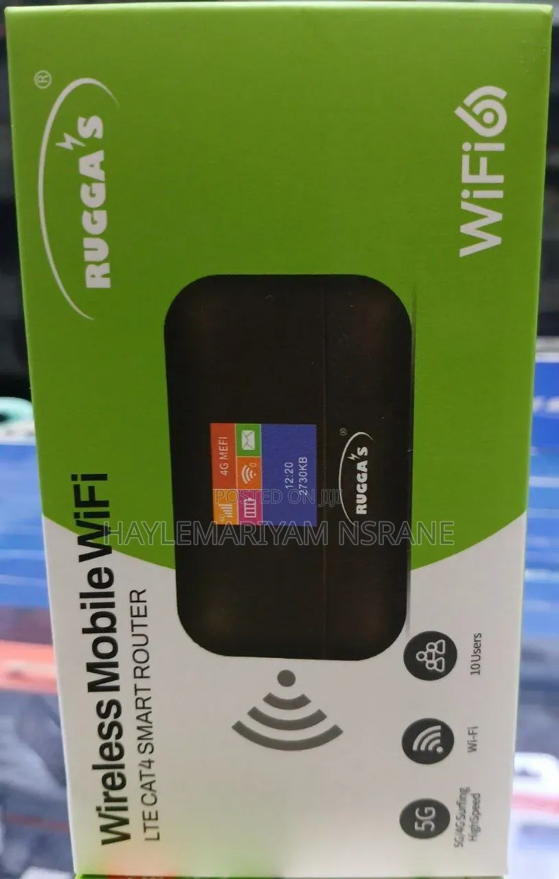 RUGGA'S Wireless Mobile WiFi LTE CAT4 Smart Router Wi-Fi 6Color Screen