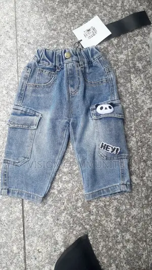 Boys Denim Cargo Pants – Blue Jeans – Brand New
