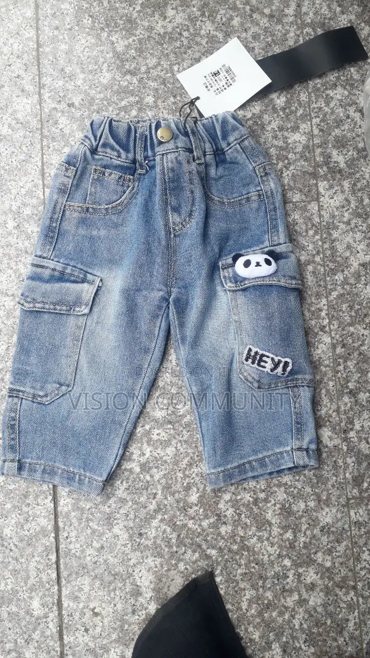 Boys Denim Cargo Pants – Blue Jeans – Brand New