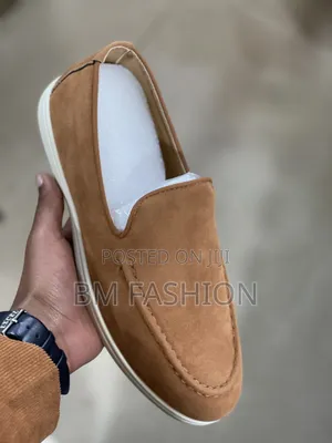 RUMANI Cognac Suede Loafer Shoes