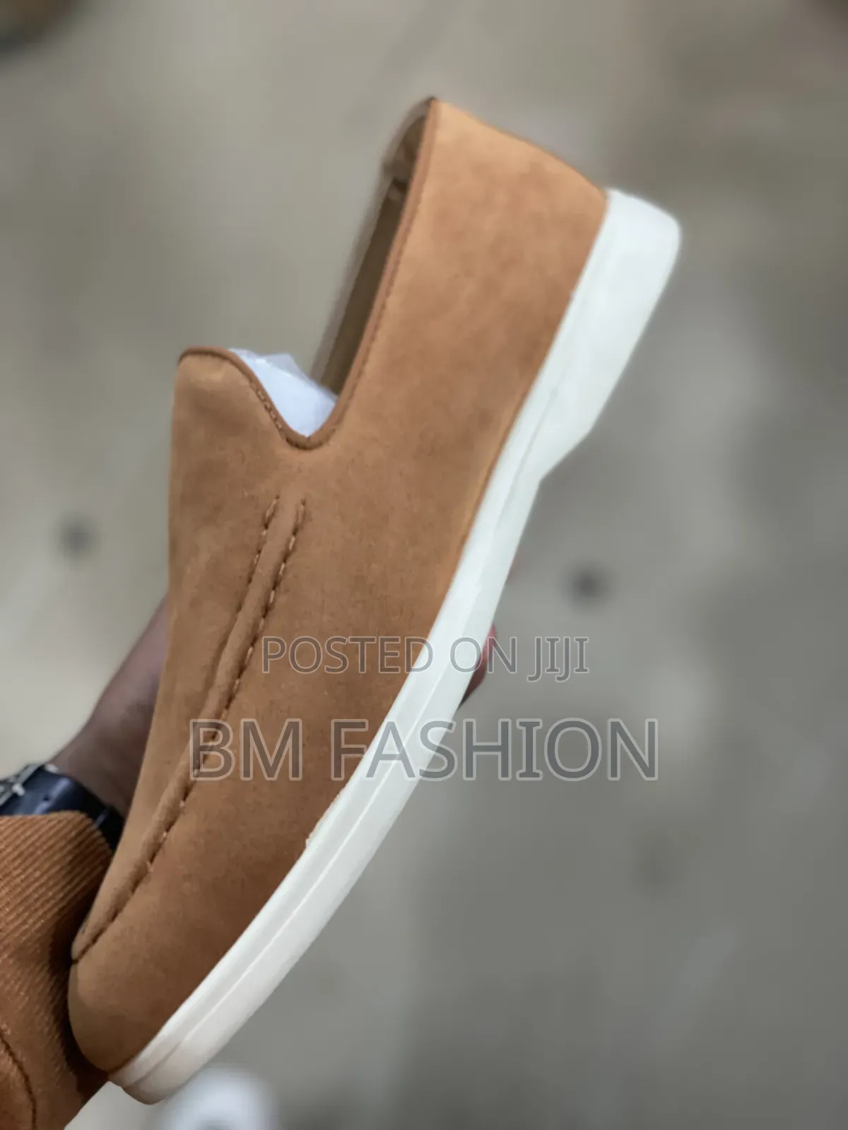 RUMANI Cognac Suede Loafer Shoes