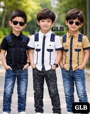 Boys Short Sleeve Casual Shirt – Stylish Design – Brand New