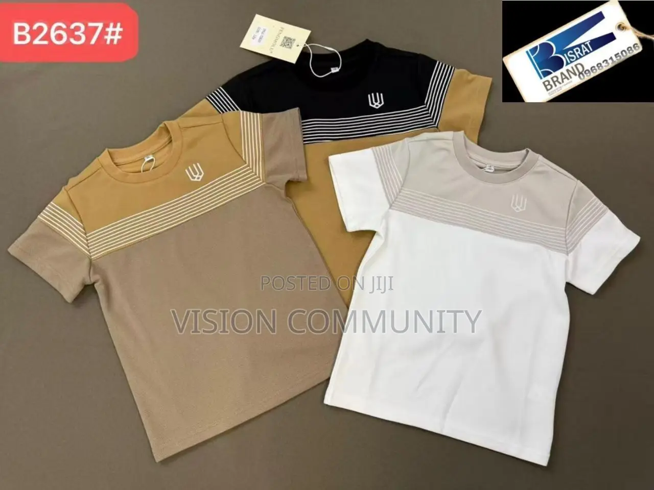 Boys Short Sleeve T-Shirt – Stylish Striped Design – Brand New