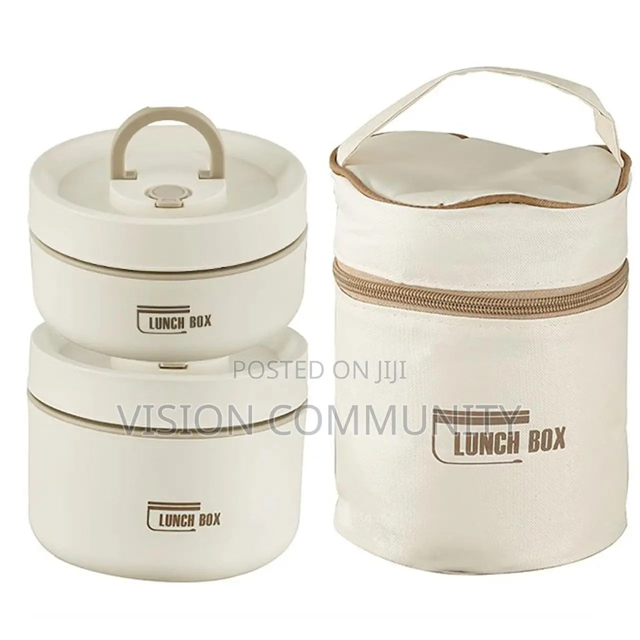 2-Tier Lunch Box Set With Insulated Carry Bag – Brand New