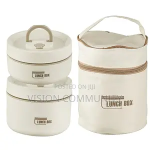 2-Tier Lunch Box Set With Insulated Carry Bag – Brand New