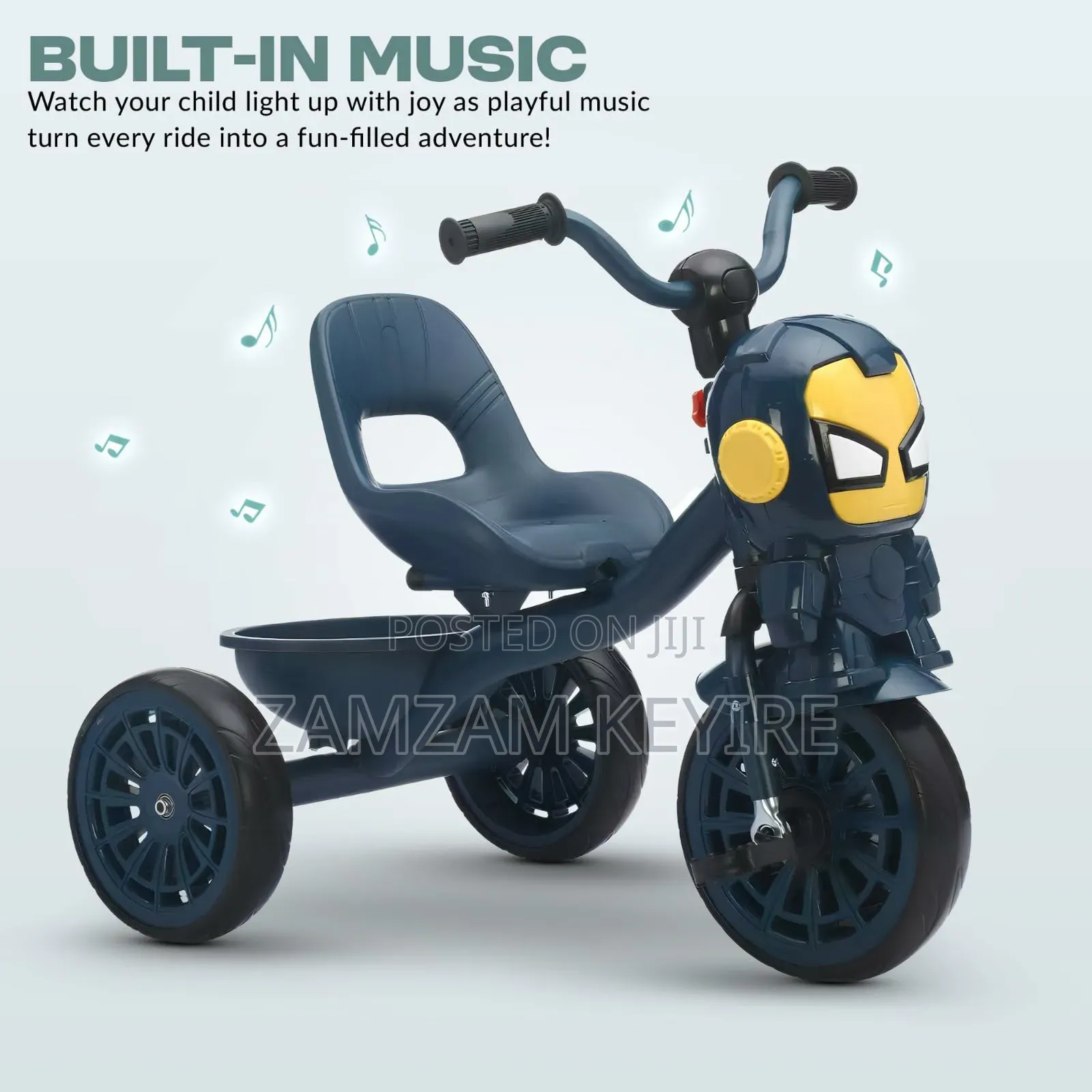 Baby Musical Tricycle With Parent Handle