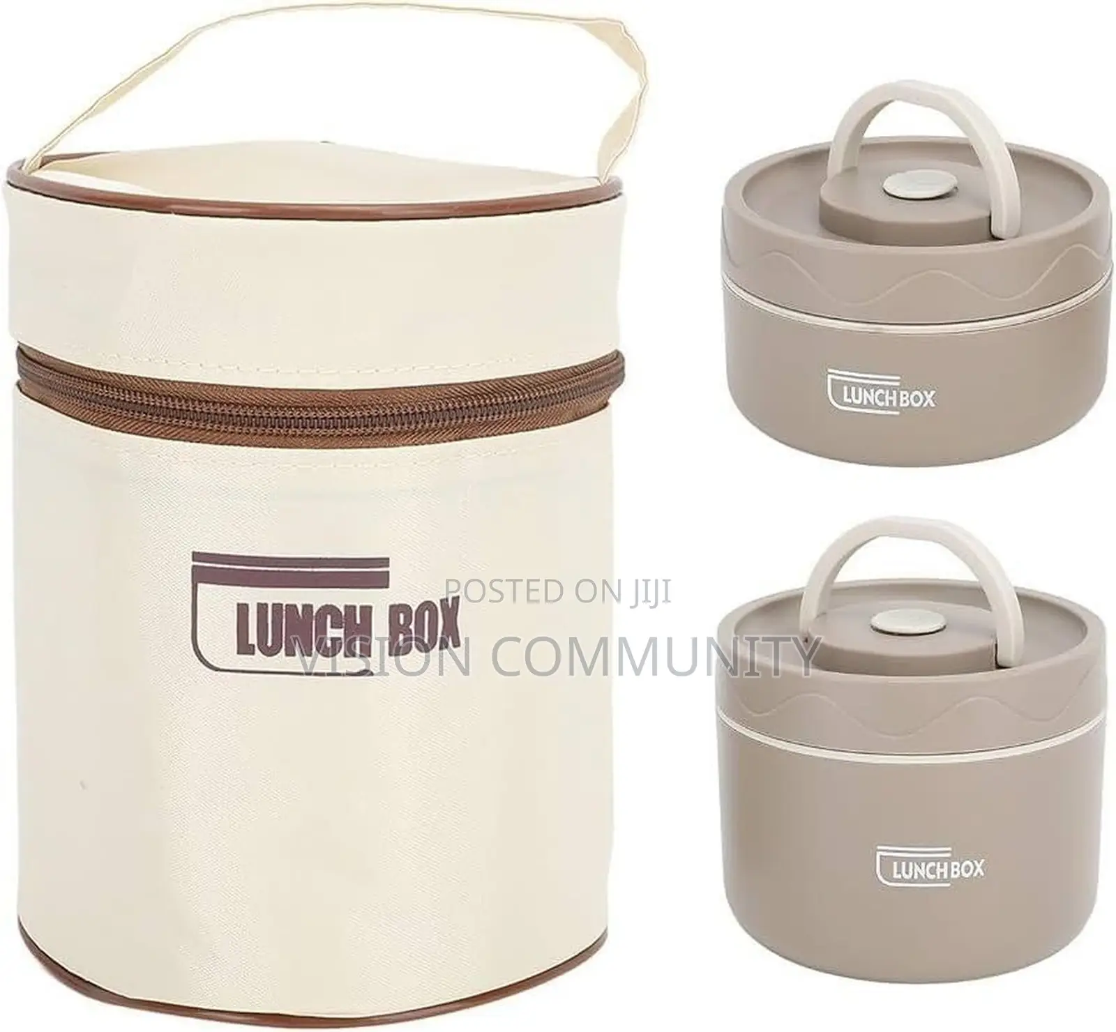 2-Tier Lunch Box Set With Insulated Carry Bag – Brand New