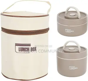 2-Tier Lunch Box Set With Insulated Carry Bag – Brand New