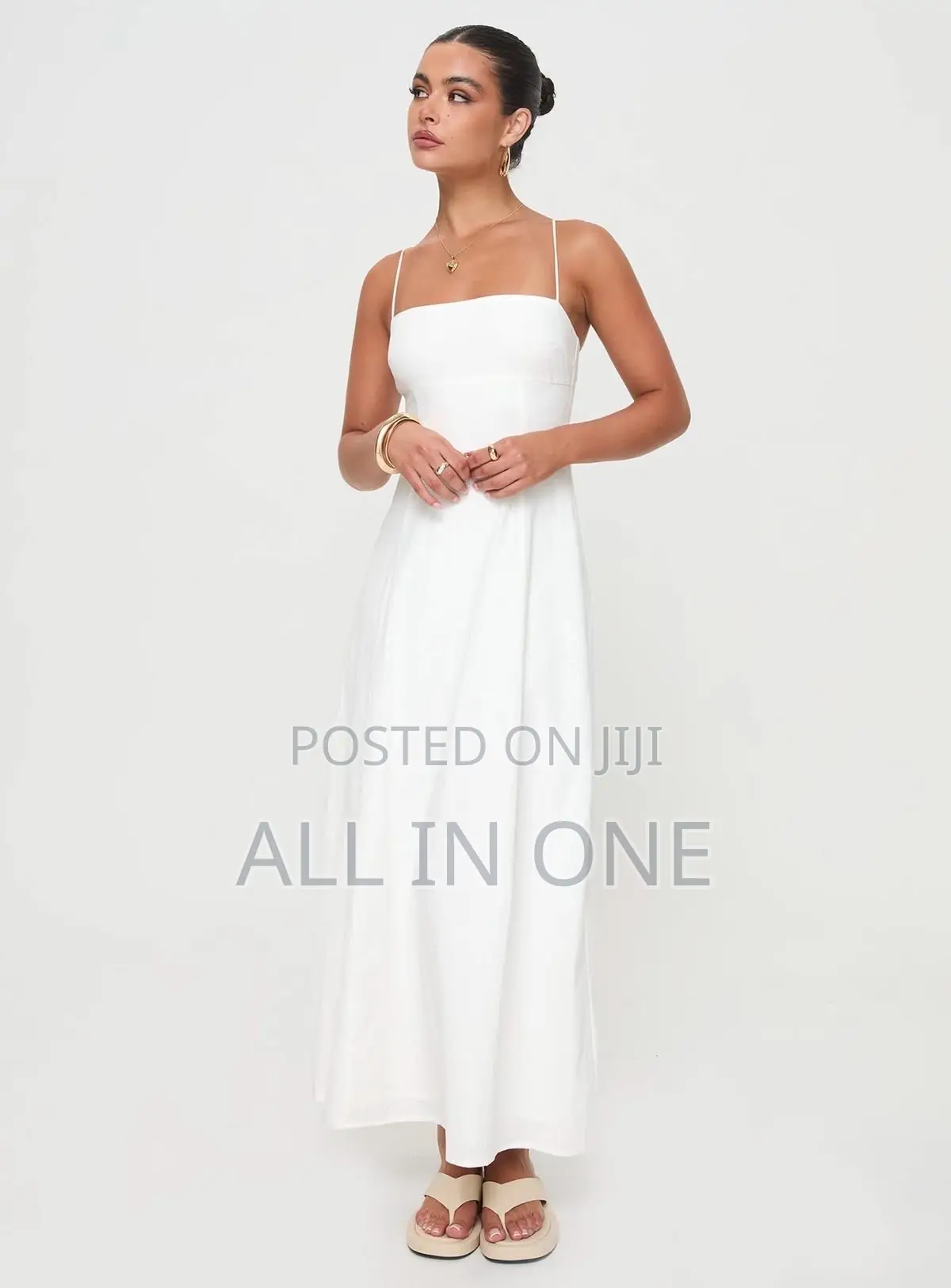 White Heart Shape Strap Dress