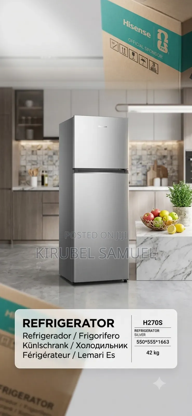 Hisense H270S Top-Mount Double-Door Refrigerator
