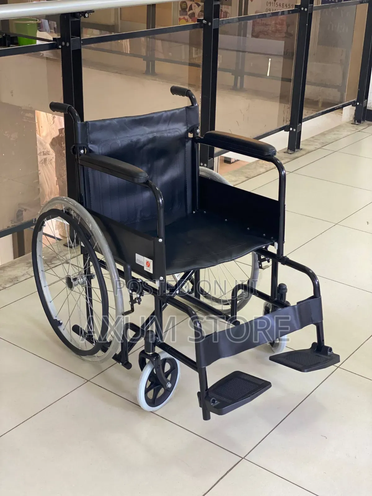 Strong Frame Wheelchair – No Commode — ጠንካራ ፍሬም ያለው ዊልቸር – ፖፖ የሌለው