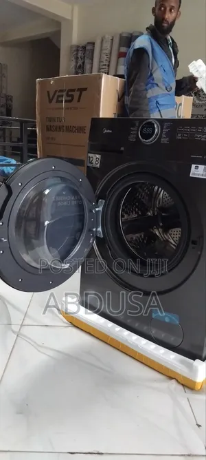 MIdea12ኪግየማጠብአቅም ያለው አውቶማቲክልብ ማጠቢያ ማሽን እስከ 8 ኪግ ድረስ ልብስዎትን ሙሉ ለሙሉ ማድረቅ