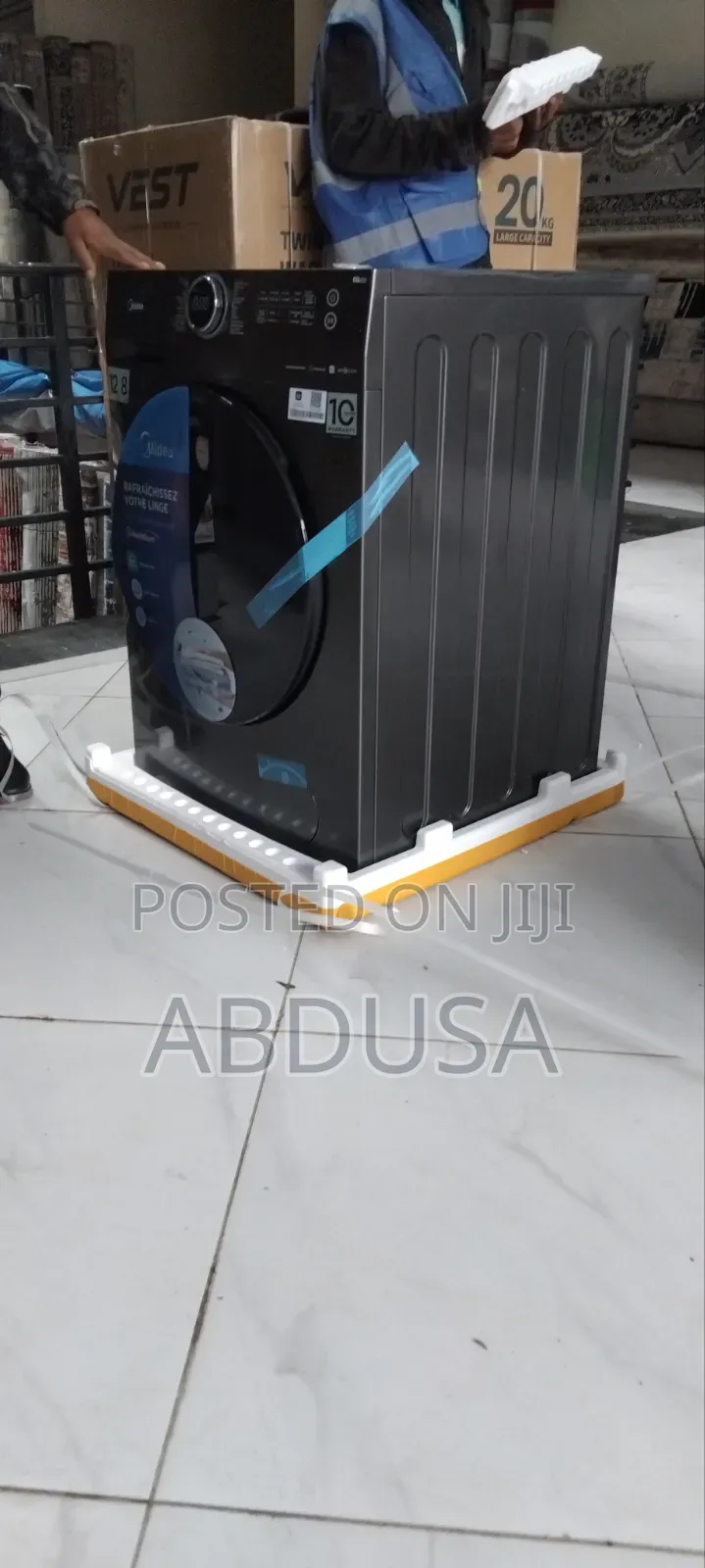 MIdea12ኪግየማጠብአቅም ያለው አውቶማቲክልብ ማጠቢያ ማሽን እስከ 8 ኪግ ድረስ ልብስዎትን ሙሉ ለሙሉ ማድረቅ