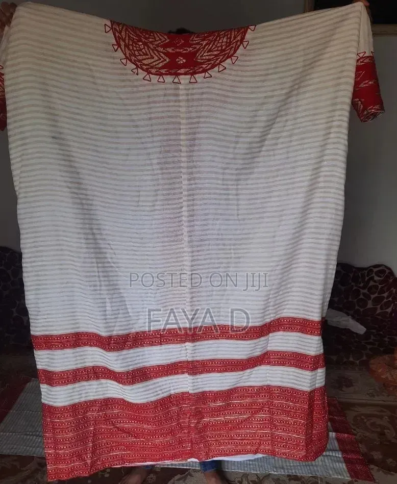 Habesha Kemis /ሀበሻ ቀሚስ White and Red