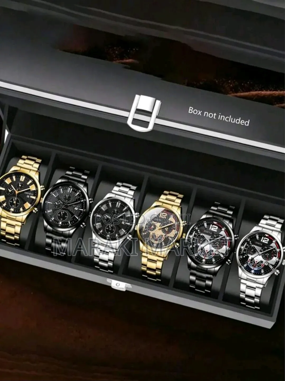6pcs Men's Quartz Chronograph Wristwatches