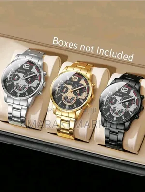 6pcs Men's Quartz Chronograph Wristwatches