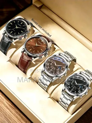 4PCS Men's Business Retro Watch Set