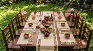 Table Mat With Runner Dining Table Accessories የገበታ የመመገቢያ ጠረቤዛ ምንጣፍ