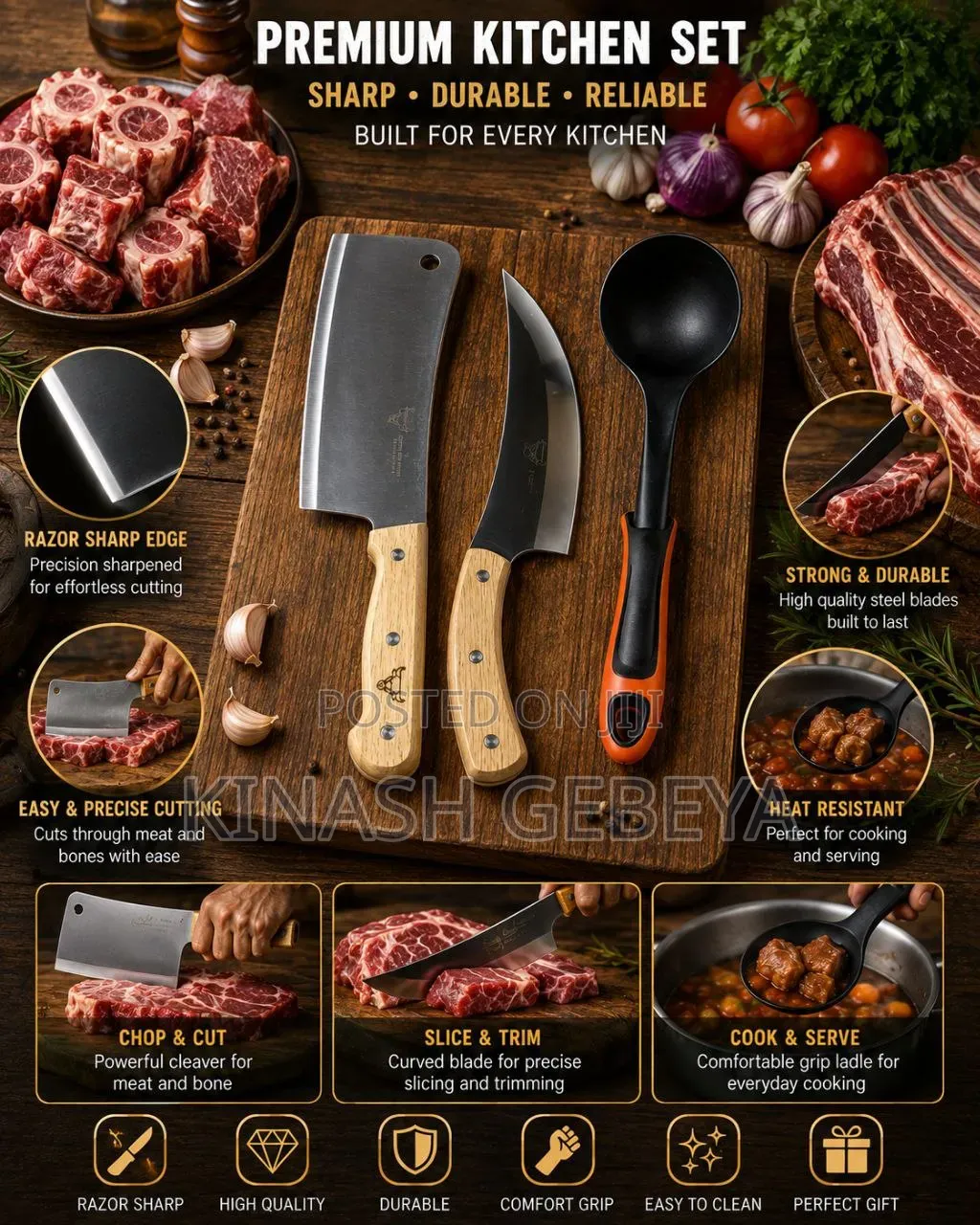 3pcs Top Quality Premium Kitchen Sets