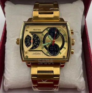BESTWIN Luxury Gold Men’s Watch – Analog Digital