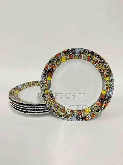 Queen Sheba Traditional Ceramic Dinner Plate የንግሥት ሳባ ታሪካዊ ዲዛይን ባህላዊ