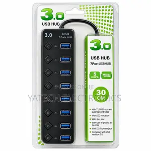 USB 3.0 7-Port Hub With Individual Power Switches – 5Gbps