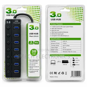 USB 3.0 7-Port Hub With Individual Power Switches – 5Gbps
