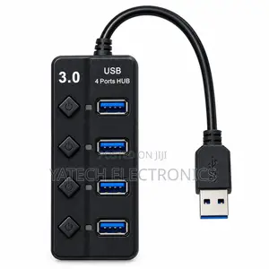 USB 3.0 4-Port Hub With Individual Power Switches – 5Gbps