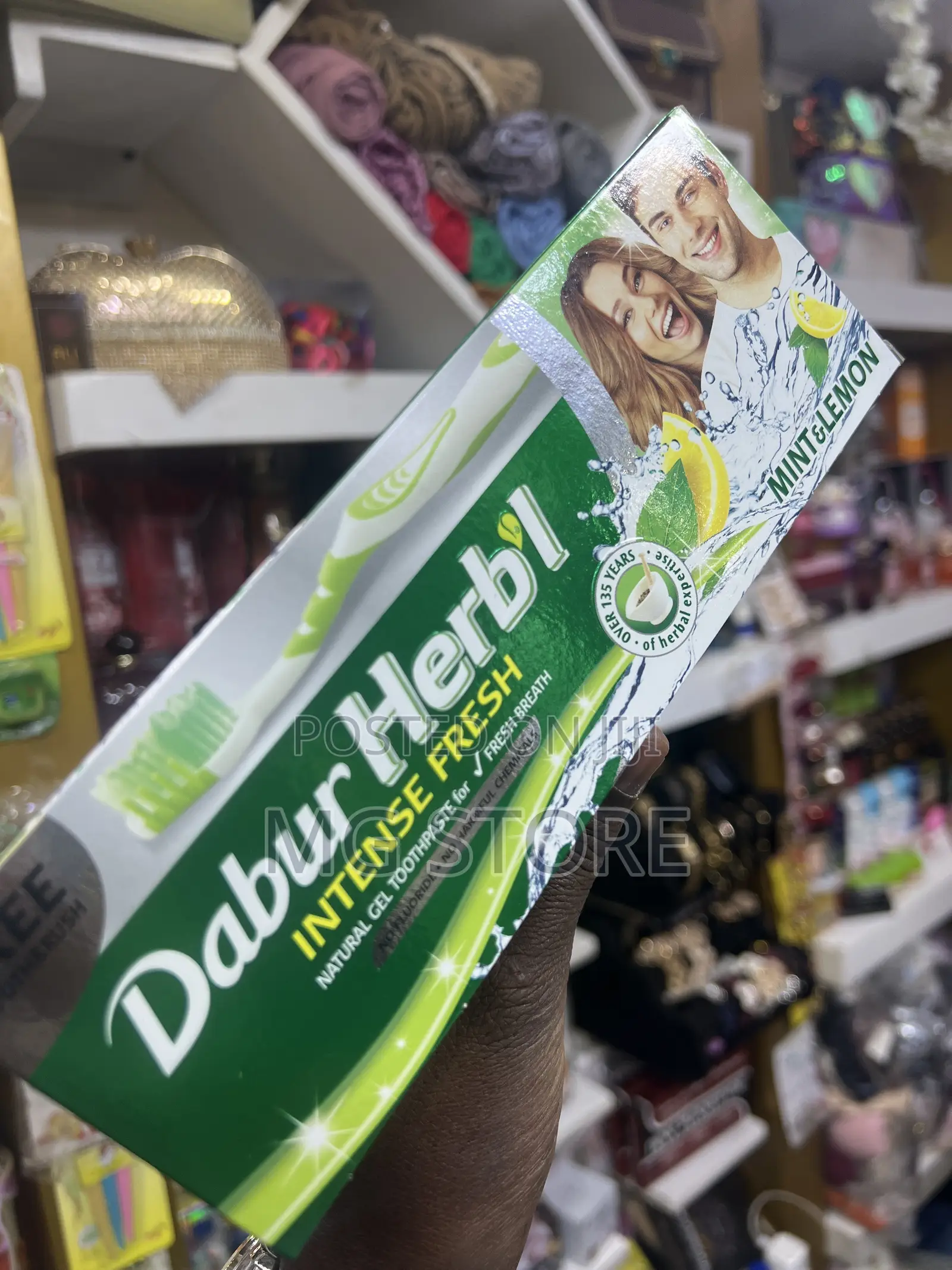 New Original Dabur Herbal Intense Fresh Natural Gel Toothpaste for Fre