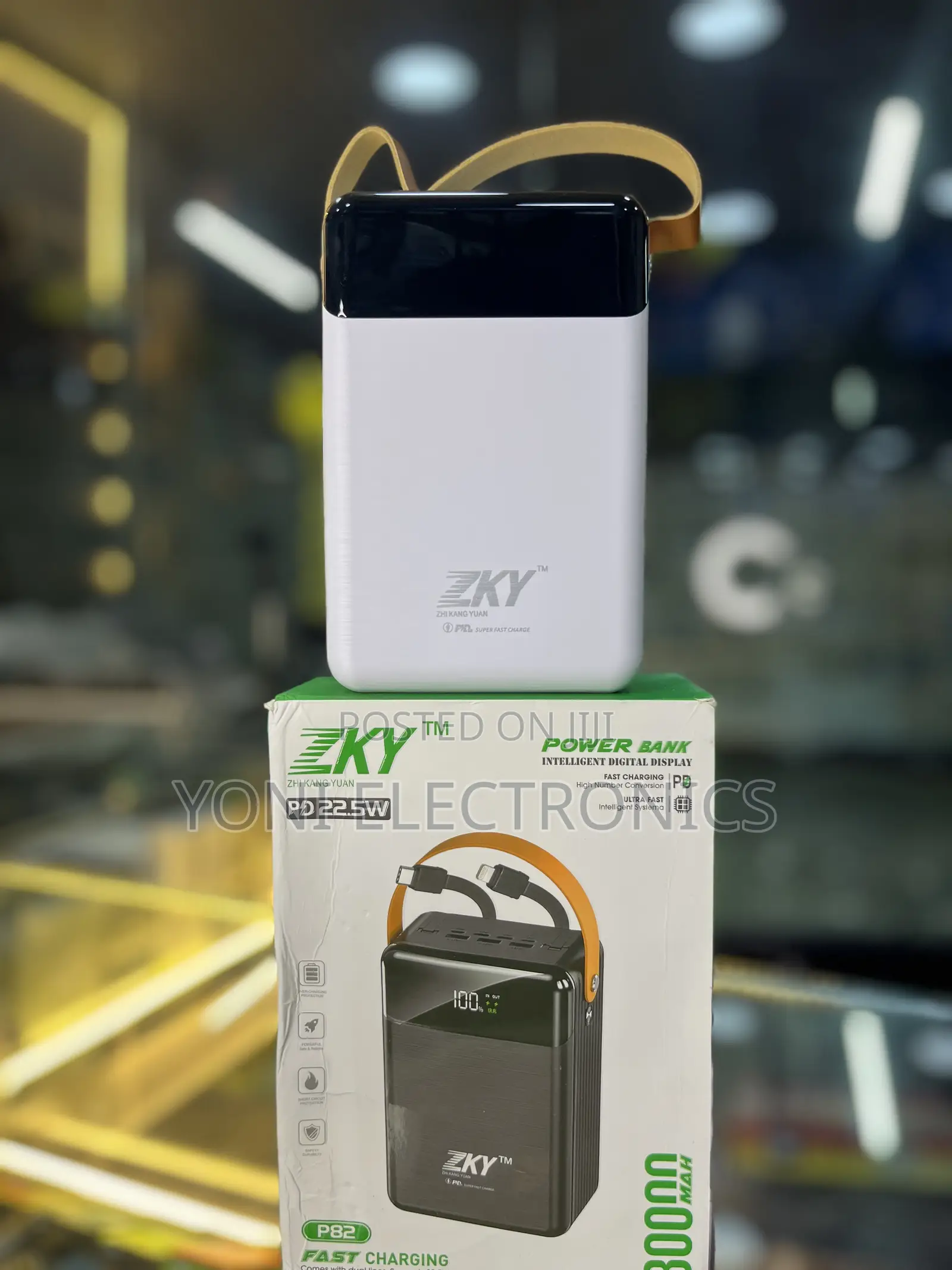 ZKY P82 High-Capacity Fast Charging Power Bank – 22.5W PD Intelligent
