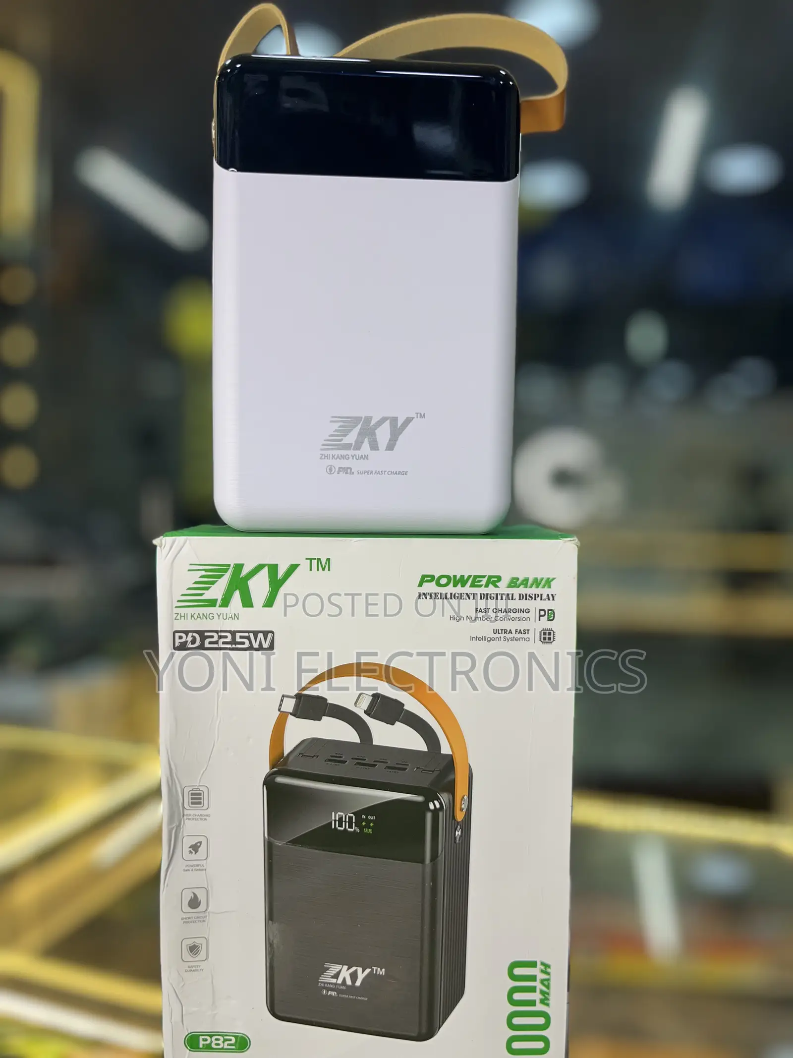 ZKY P82 High-Capacity Fast Charging Power Bank – 22.5W PD Intelligent