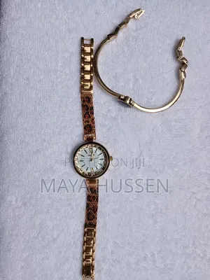 Leopard Print Watch Matching Bangle Bracelet