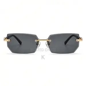 Small Rimless Rectangular Sunglasse