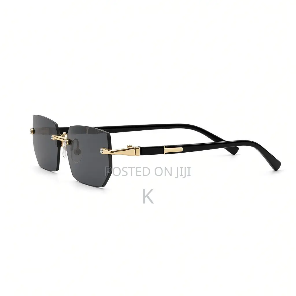 Small Rimless Rectangular Sunglasse