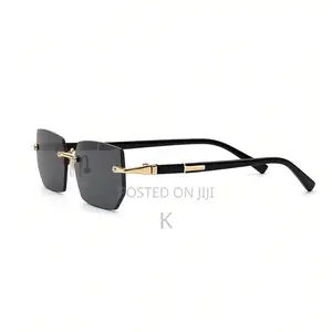Small Rimless Rectangular Sunglasse