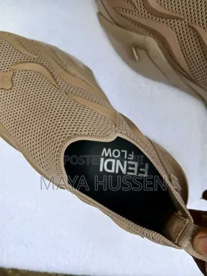 Fendi Flow Beige Mesh Slip-on Luxury Sneakers
