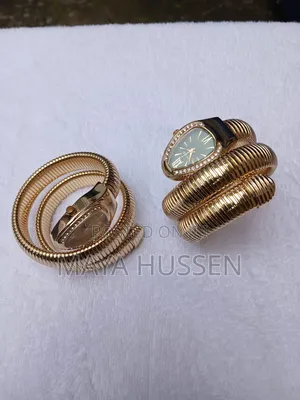 Snake Coil Gold Watch With Crystal Bezel
3. Description (መግለጫ)