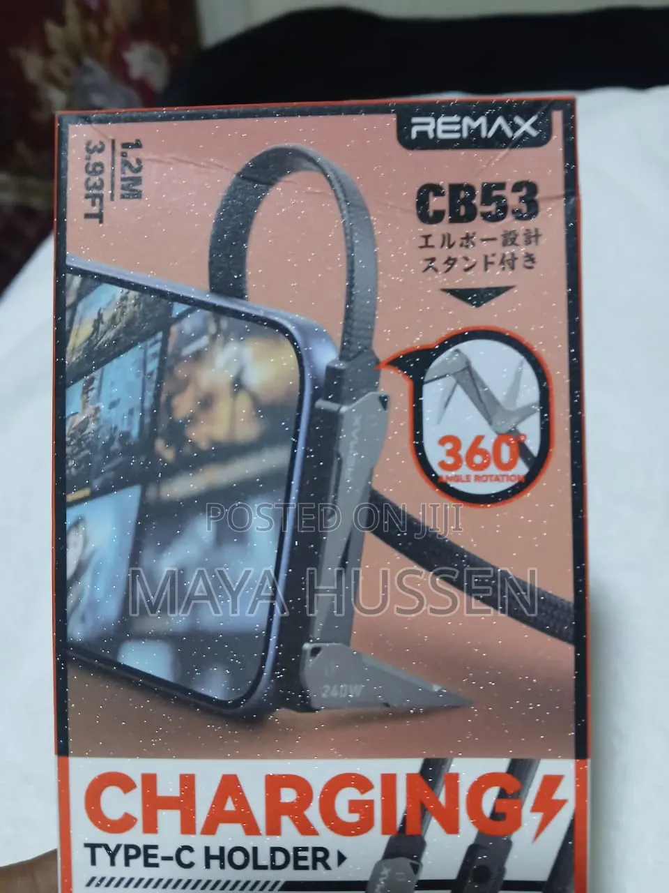Remax CB53 240W Ultra-Fast Type-C Cable With 360° Rotatable Phone