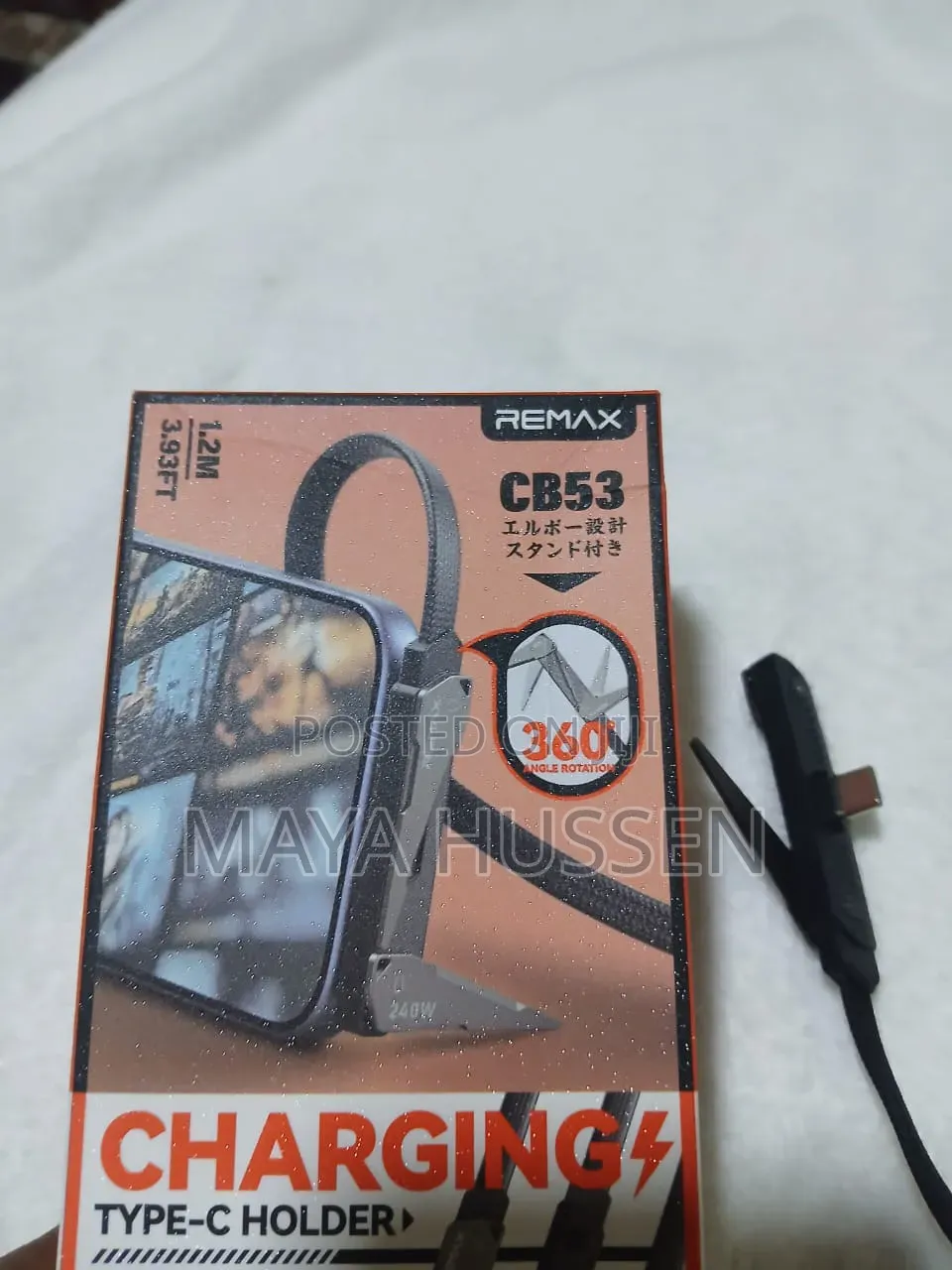 Remax CB53 240W Ultra-Fast Type-C Cable With 360° Rotatable Phone