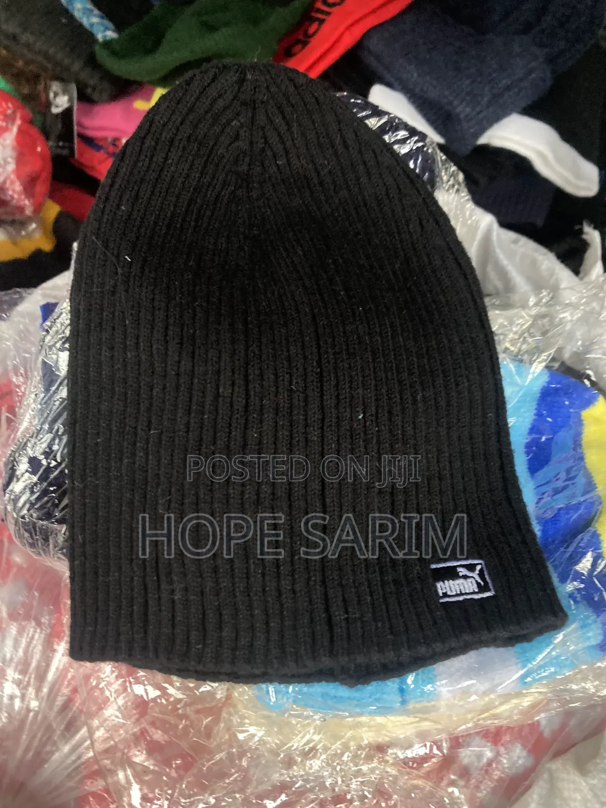 Puma Classic Ribbed Knit Black Beanie
