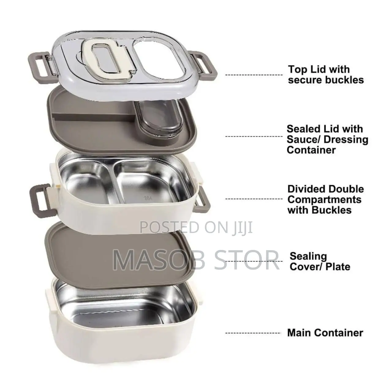 Lunch Box High Quality የራሱ ከችአፕ ማድረጊያ ያለው ፔርሙዝ የምሳ እቃ