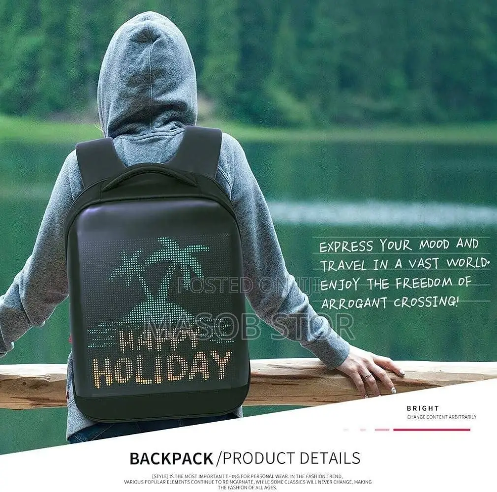 Smart LED Backpack ዘመናዊ የኤል.ኢ.ዲ. ቦርሳ
