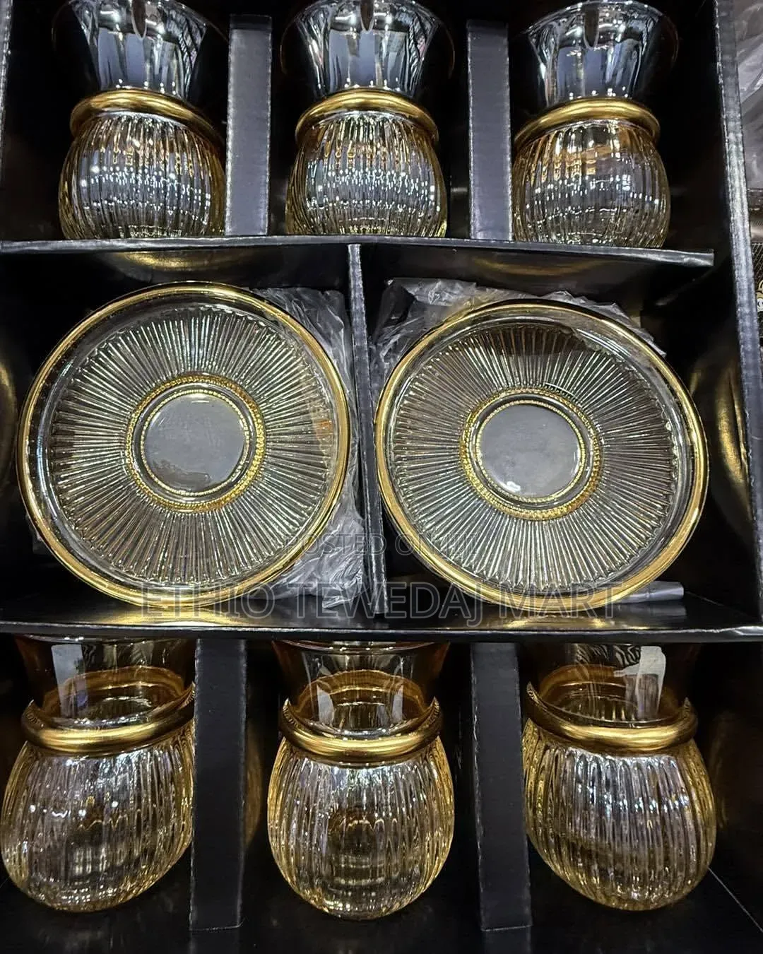 12-Piece Turkish/Arabic Luxury Glass Tea Cup ዘመናዊ የሻይ ብርጭቆ