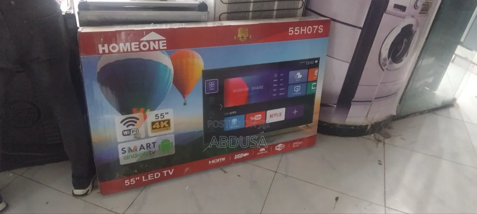 HOMEONE SMART TV 55inc በተመጣጣኝ ዋጋ ለበአል ልዩቅናሽ አርግተናል