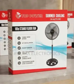 Fan Top Power 18" Stand Fan – Fs-50b / Fs-520 Strong Air •