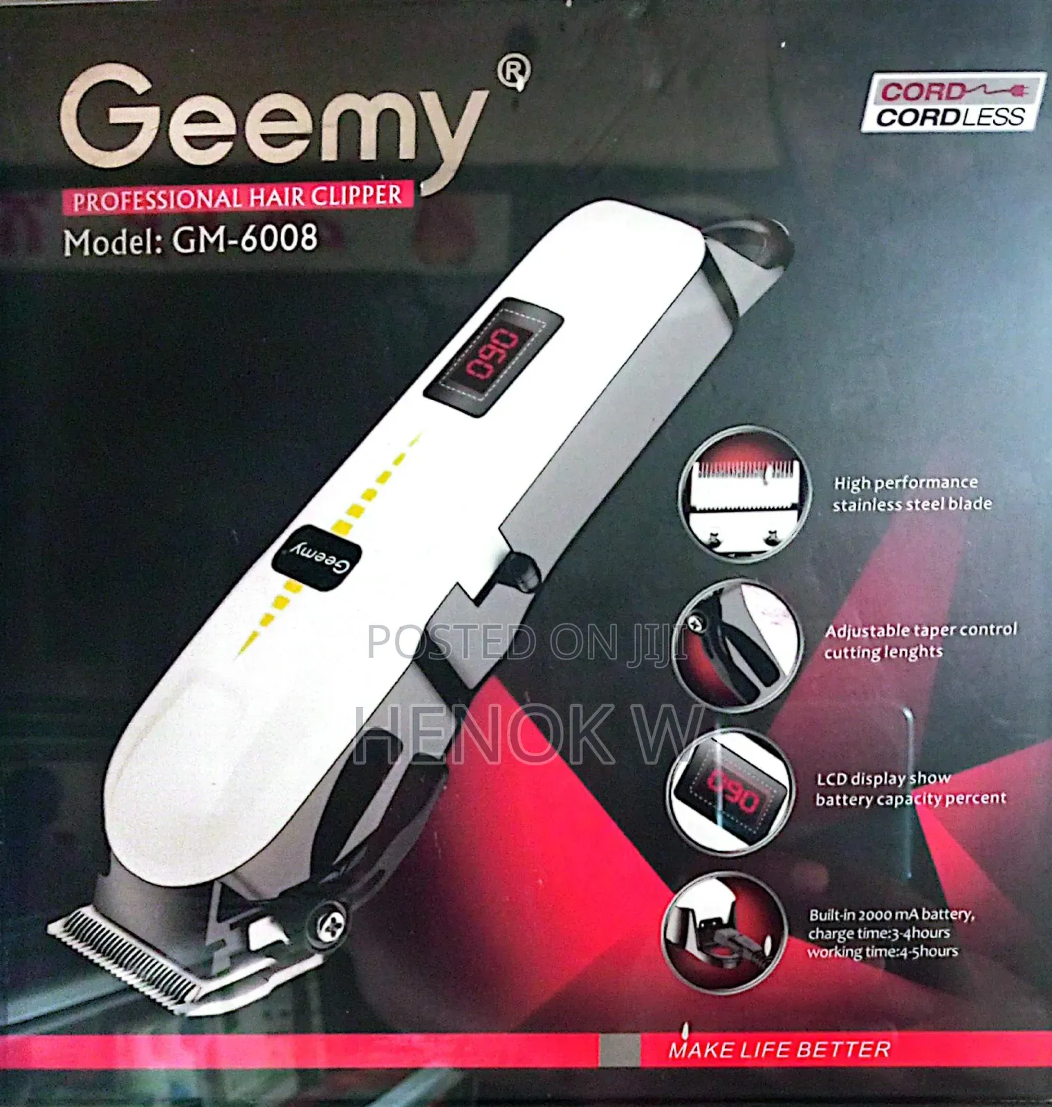 Geemy Rechargeable Hair Clipper